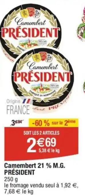 Camembert 21 % M.G. PRÉSIDENT