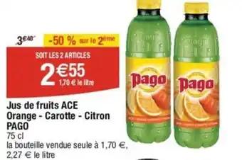 Jus de fruits ACE Orange - Carotte - Citron PAGO
