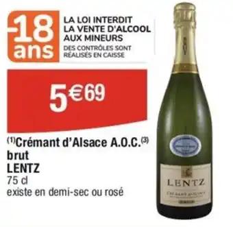 (1) Crémant d'Alsace A.O.C.(3) brut LENTZ
