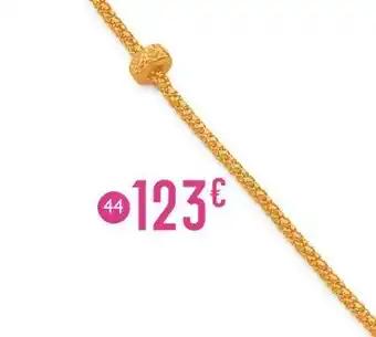 bracelet maille pop corn, 18 cm, or jaune et rhodié 1,50 g
