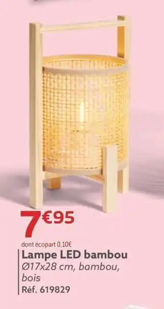Lampe LED bambou