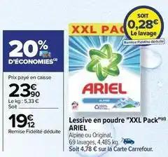 Ariel - lessive en poudre xxl pack