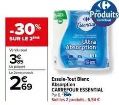 Carrefour - essuie tout blanc absorption essential
