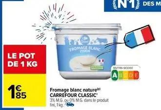 Carrefour - fromage blanc nature classic'