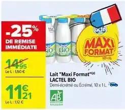Lactel - lait maxi format bio