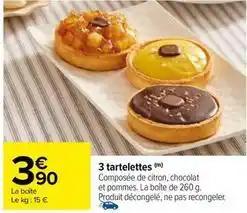 3 tartelettes