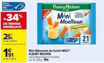 Fleury michon - mini bâtonnets de surimi msc