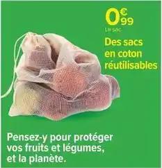 Des sacs en coton réutilisables