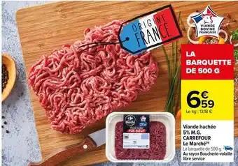 Carrefour - viande hachée 5% m.g. le marché