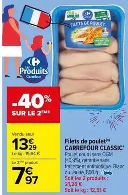 Carrefour - filets de poulet classic'
