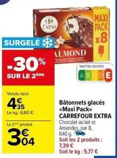 Carrefour - bâtonnets glacés maxi pack extra