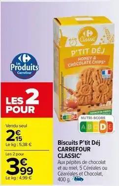 Carrefour - biscuits p'tit déj classic'