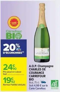 Carrefour - a.o.p. champagne charles de courance bio
