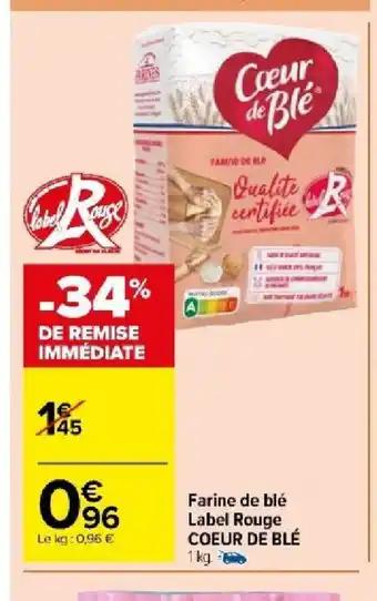 Farine de blé Label Rouge COEUR DE BLÉ 1 kg. -