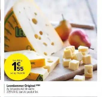 Leerdammer Original (*HP) Au lait pasteurisé de vache. 27,5% M.G. dans le produit fini.
