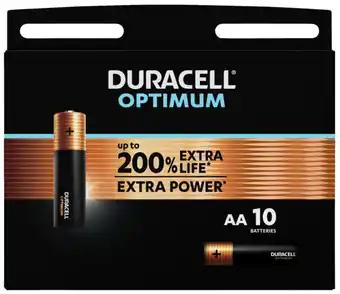 DURACELL Lot de 10 piles Duracell Optimum AA/LR6
