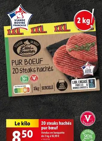 20 steaks hachés pur bœuf