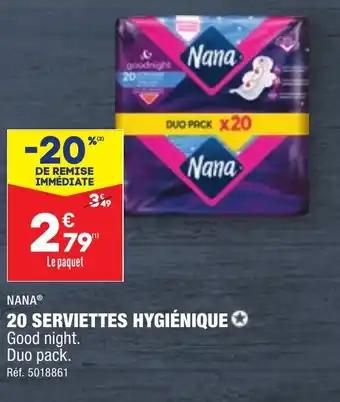 20 SERVIETTES HYGIÉNIQUE