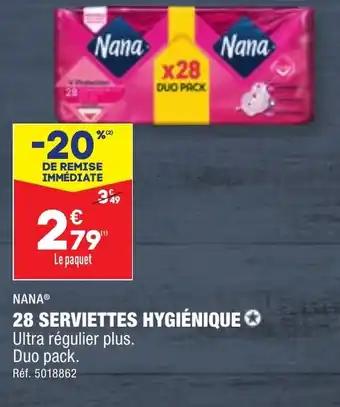 28 SERVIETTES HYGIÉNIQUE