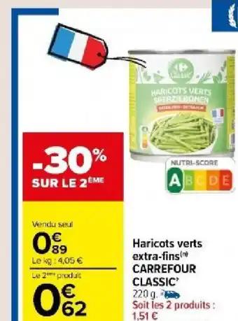Haricots verts extra-fins( CARREFOUR CLASSIC