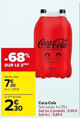 Coca-Cola Sans sucres, 4 x 1,75 L.