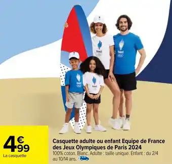 Casquette adulte ou enfant Equipe de France des Jeux Olympiques de Paris 2024