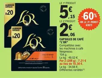 CAPSULES DE CAFÉ "L'OR"