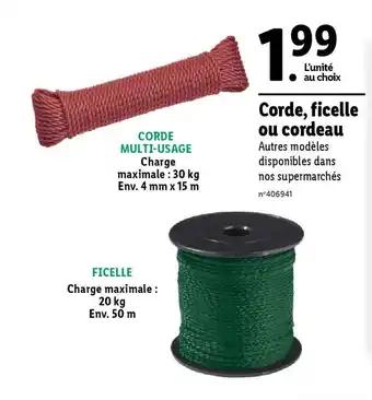 Corde, ficelle ou cordeau