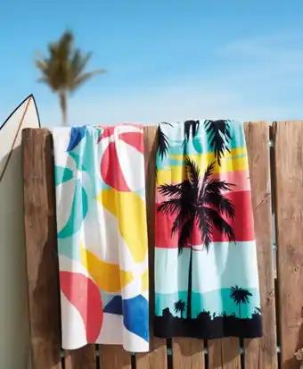 TEX HOME Drap de plage imprimé Miami ou Baloons