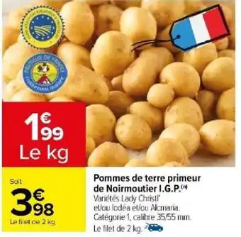 Pommes de terre primeur de Noirmoutier I.G.P.(n) Variétés Lady Christl'
