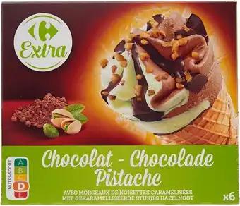 CARREFOUR EXTRA Cônes glacés Chocolat Pistache
