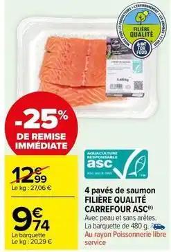 Carrefour - 4 paves de saumon filiere qualite