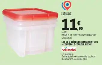 LOT DE 3 BOÎTES DE RANGEMENT 30 L