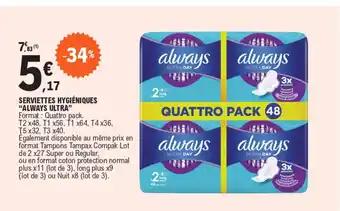 SERVIETTES HYGIÉNIQUES "ALWAYS ULTRA"