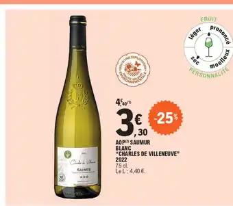 AOP(2) SAUMUR BLANC "CHARLES DE VILLENEUVE"