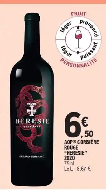 AOP(2) CORBIÈRE ROUGE "HERESIE" 2020 75 cl.