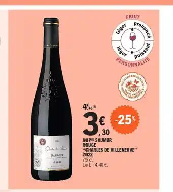 AOP(2) SAUMUR ROUGE "CHARLES DE VILLENEUVE"