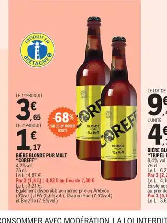 BIÈRE BLONDE PUR MALT "COREFF"