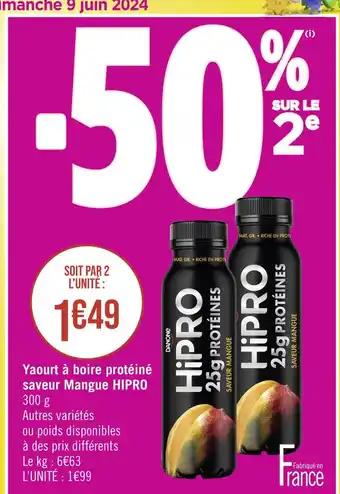 HIPRO Yaourt à boire protéiné saveur Mangue