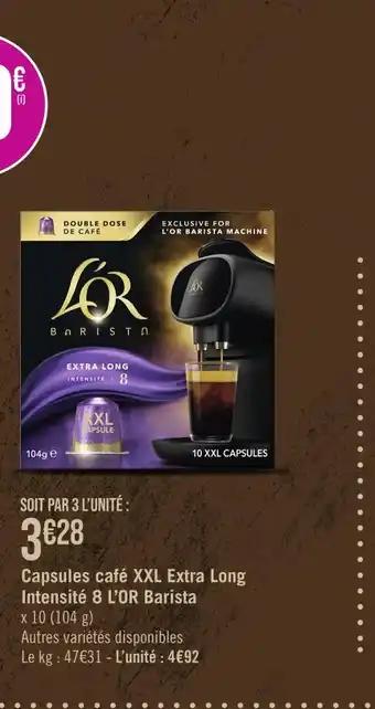 L’OR Barista Capsules café XXL Extra Long Intensité 8 Barista