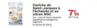 Picard Ceviche de Saint-Jacques à l’échalote et au citron MSC
