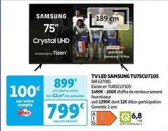 Samsung - tv led tu75cu7105
