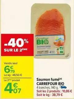 Carrefour - saumon fumé bio