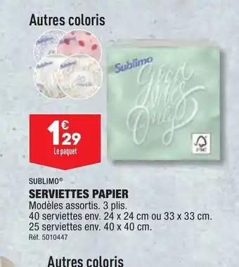 SERVIETTES PAPIER