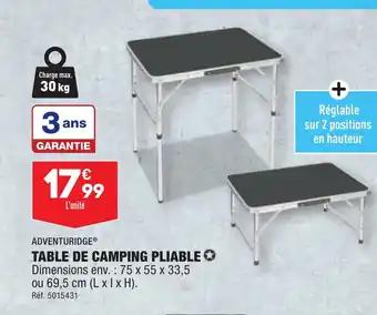 TABLE DE CAMPING PLIABLE