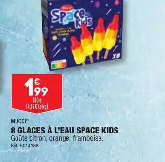 8 GLACES À L'EAU SPACE KIDS
