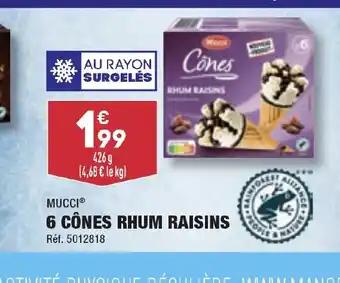 6 CÔNES RHUM RAISINS