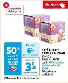 Auchan - café au lait capsule