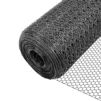 VOUNOT Grillage a poule avec fils 25mm en PVC gaine gris 1x50M