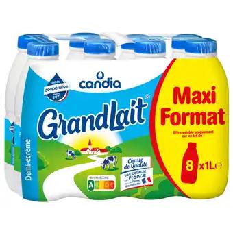 CANDIA Lait U.H.T. demi-écrémé GrandLait Maxi format